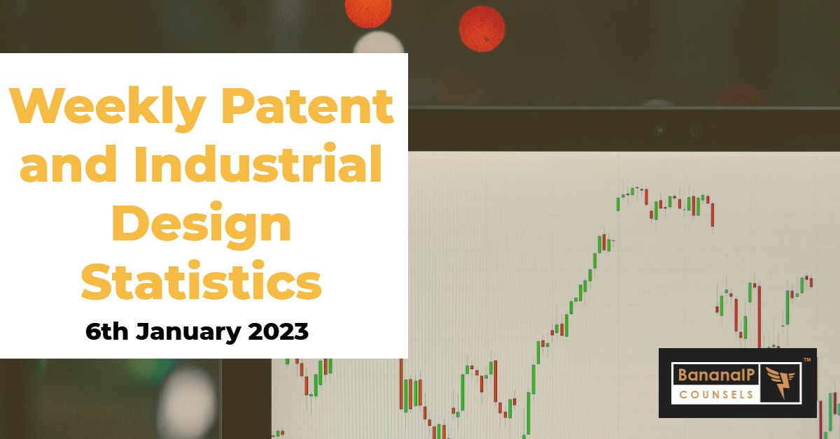 Weekly Patent and Industrial Design Statistics – 6th January 2023