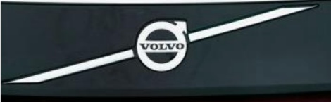 t is a distinctive diagonal mark one can see on the front grille of every Volvo vehicle. It is a circle, which has Volvo written inside, with an arrow mark pointing upwards, with a line crossing it diagonally across the circle.