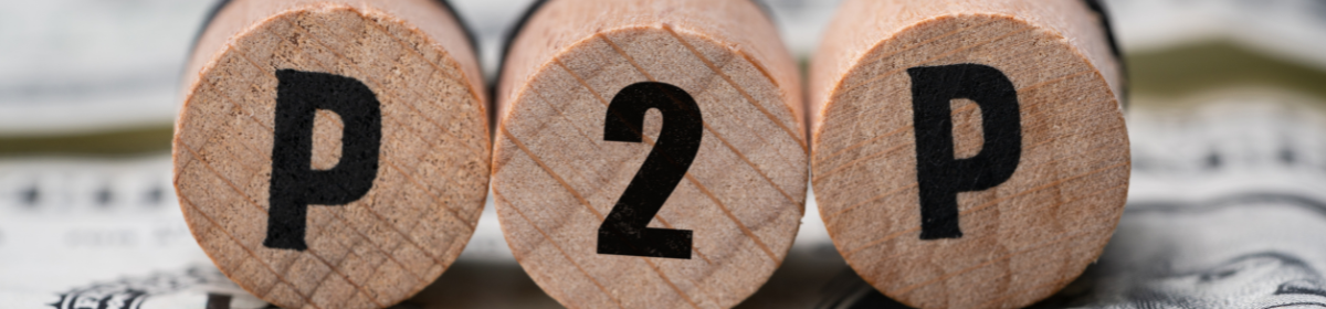 Wooden cylinders with letters "P2P" symbolizing peer-to-peer networks, placed on a background of dollar bills. Wooden cylinders with letters "P2P" symbolizing peer-to-peer networks, placed on a background of dollar bills.