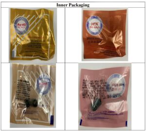 Inner packaging of ‘HTA Oil Seals’ and ‘Ars-HTA Oil Seals’ showing similar designs and branding.