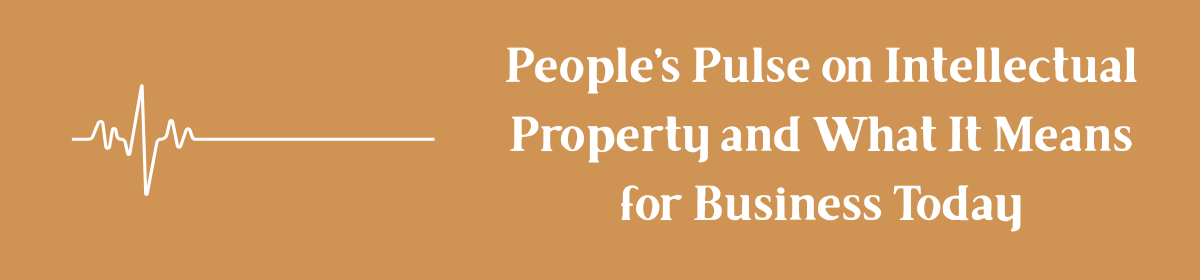 Featured image showing a stylised human pulse graphic with the title “People’s Pulse on Intellectual Property and What It Means for Business Today,” symbolising public perception of intellectual property and business.
