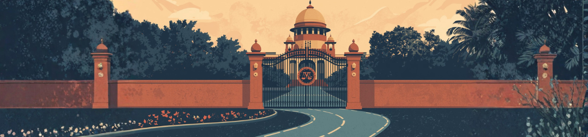 Illustration of closed courthouse gates symbolising the bar on second patent appeals in India under Section 100A CPC — Bombay High Court ruling on patent appeal maintainability