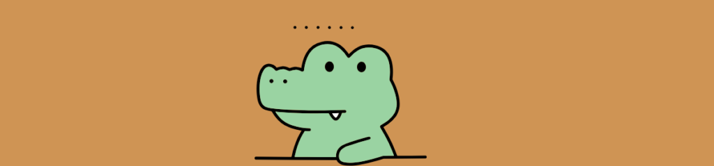 Illustration of a cartoon green crocodile with a puzzled expression, a visual pun on the Crocs brand name in the Delhi High Court's design cancellation costs ruling against Crocs Inc. USA.