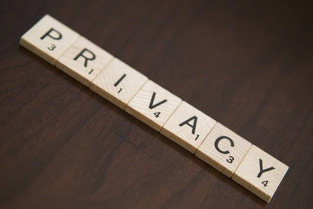 The image depicts the word Privacy written using scrabble tiles as the post is about having the right privacy policy.