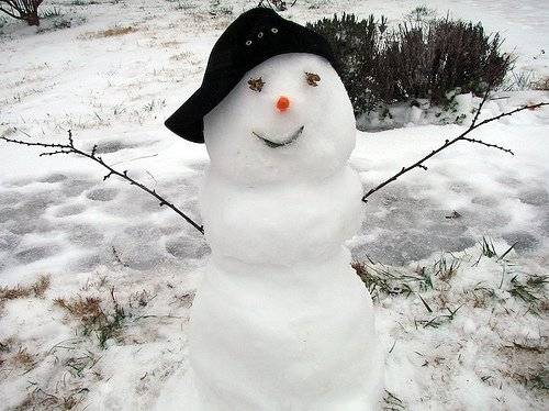The image is of a snowman. The post is about UPSTO granting a patent regarding constructing snowman. Click on image to view post.