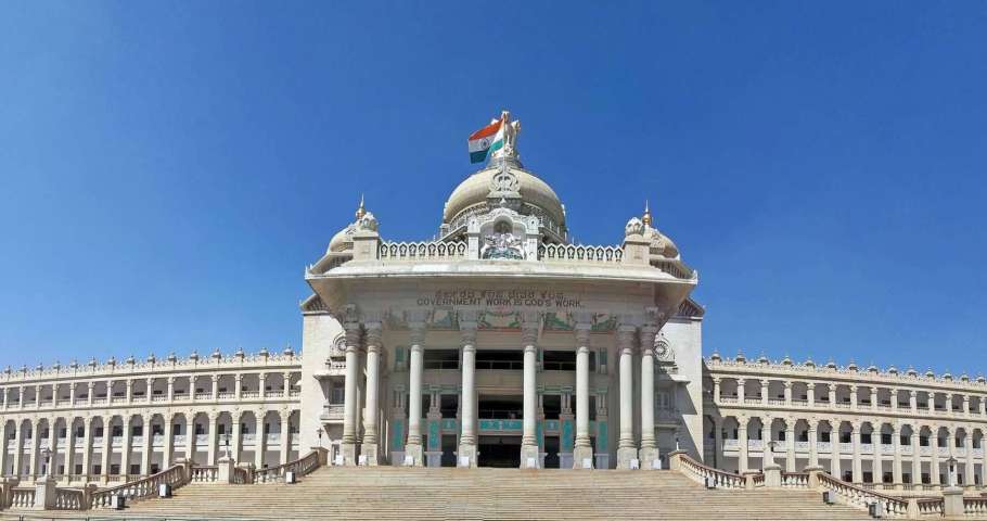 This Image depicts the Vidhaana Soudha of Karnatakaa.This Image is relevant as the article deals with the Goonda Act passed by Karnatakaa Assembly. Click on this Image for more Information.