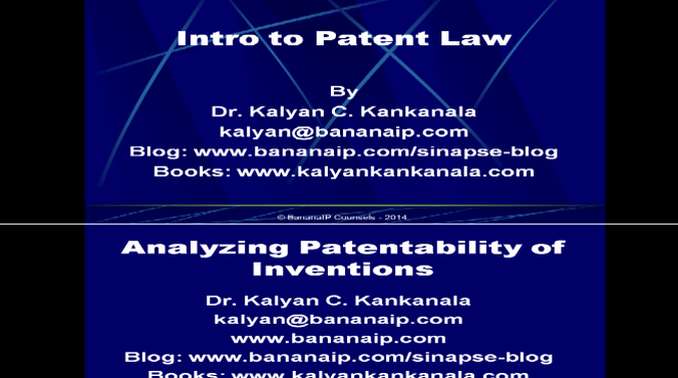 This image depicts the Title Intro to patent Law and Patentability Requirement, a PPT Presentation given by Dr. Kalyan Kankanala. Click on the image to view full post
