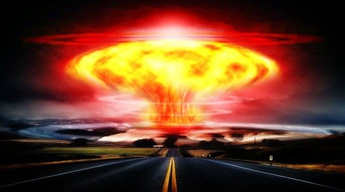 This image depicts a nuclear explosion which looks like a Mushroom creating a shockwave over a specified area. This image is relevant as the article deals with Earth Orbital bombs as Nuclear Deterrents. Click on the image for more information