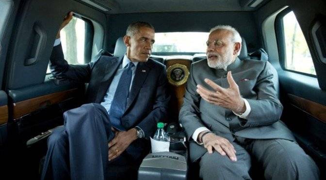 This image depicts a conversation between Narendra Modi and Obama. This image is relevant as the article deals with the online piracy discussions held in US CEO Summit. Click on this Image for more Information.