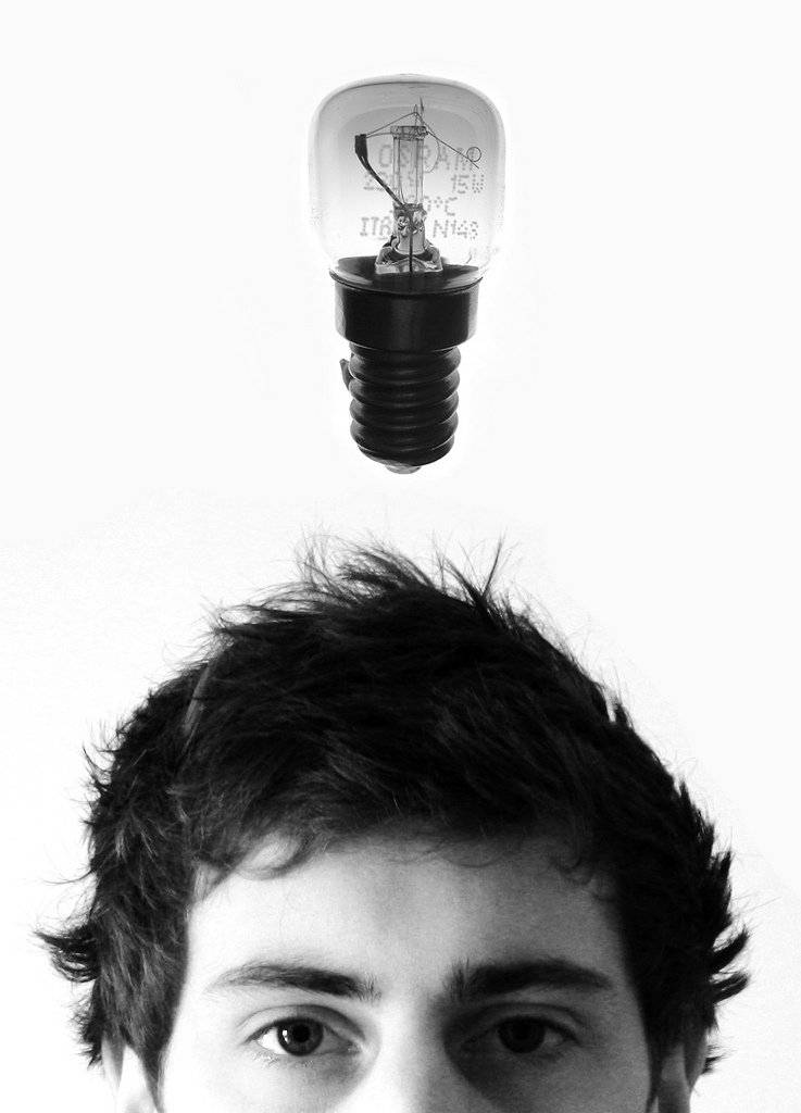The image is of a man's head and a light bulb above it. The post is about ideas and ip audits. To read more click here.
