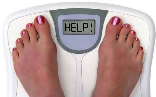The image is of a weighing machine with help written where the weight is displayed. The post is about weight loss patents.To read more click here