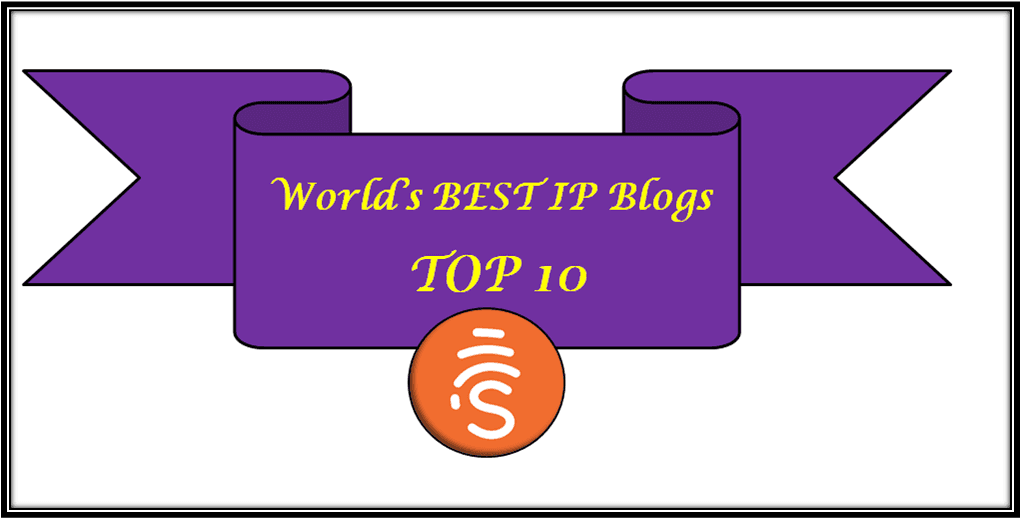 The custom image depicts a ribbon of honor inscribed with the words"World's BEST IP Blogs, Top 10" This post is about the best IP blogs featured on sinapse. To read more click here.