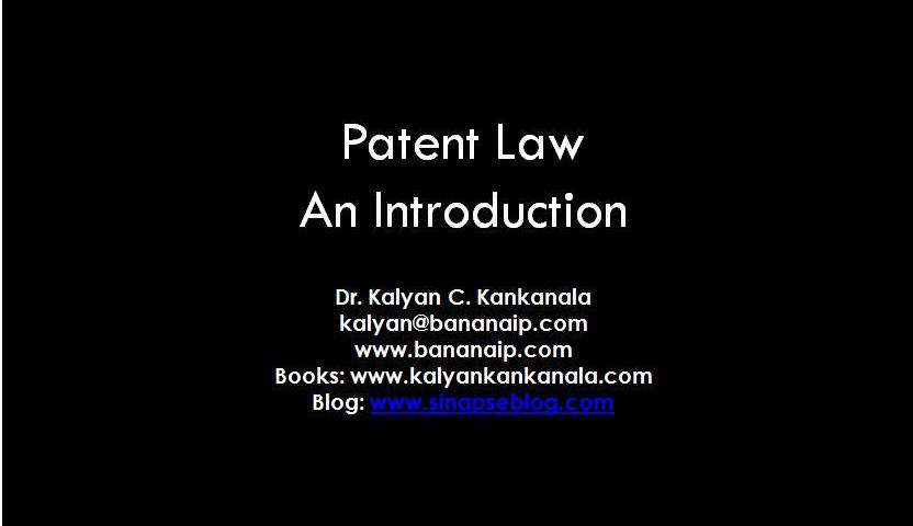 The featured image depicts the first slide of the preentation delivered by Dr. Kalyan at the Acharya institute of technology. The post is a presentation that gives an introduction to patent law. To read more click here.