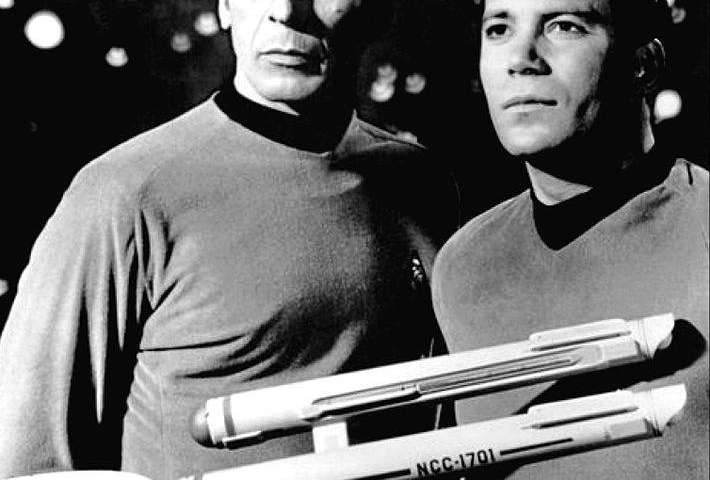 The featured imnage is of Leonard Nimoy and William Shatner as Mr. Spock and Captain Kirk from the television program Star Trek. The post is about a copyright issue with Star Trek. To read more click here.
