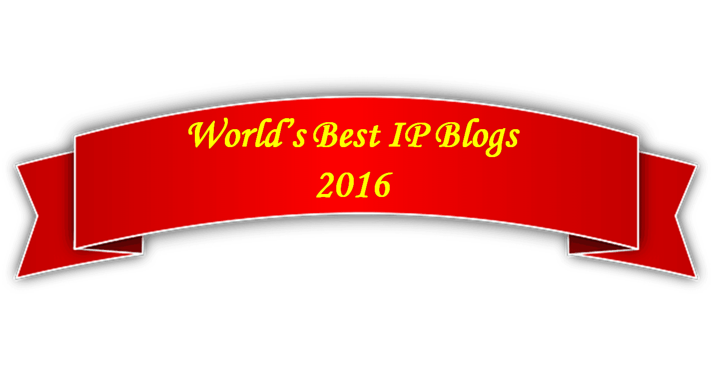 The featured image shows a red ribbon with the words "World's Best IP Blogs 2016". To read more about this click here.