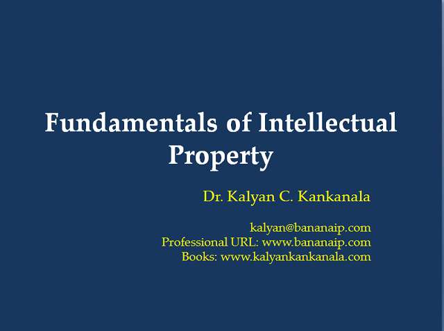 This is the image of the first slide of the PPT titled "Fundamentals of Intellectual Property"