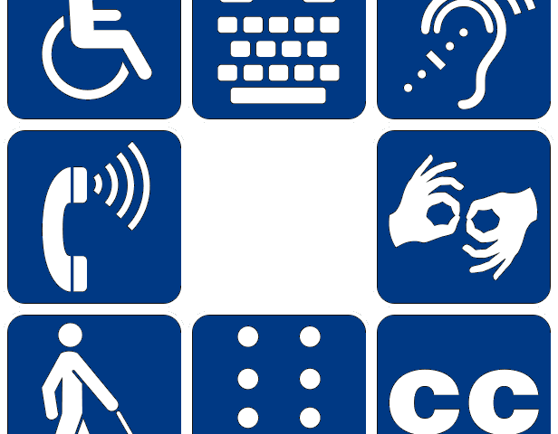 This image shows the various disability symbols or icons.