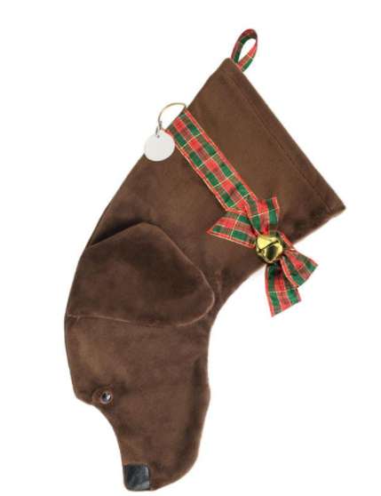 This image is the actual photograph of the Labrador retriever stocking available in the market
