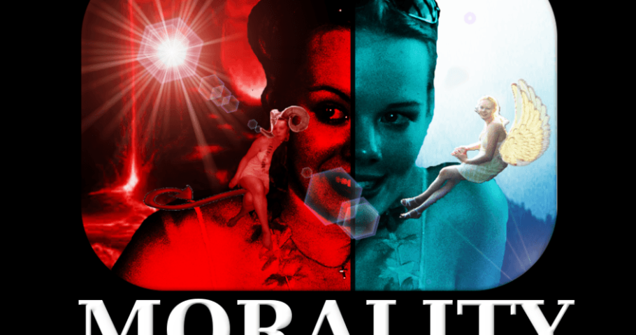 The featured image shows a woman whose image is split in two halves. One part is red and shows the devil on her shoulder while the other is blue and shows an Angel on the shoulder. The picture is also captioned "Morality by its own standards is the most immoral thing to exist, because it can justify the most horrible atrocities in the name of so-called greater good". To read more click here.