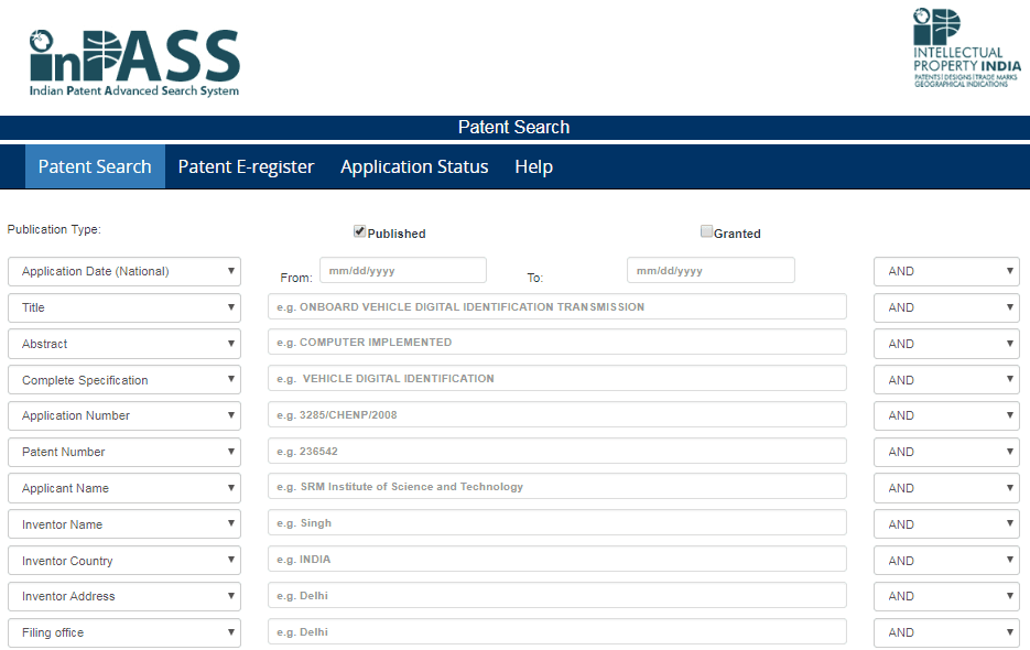 The featured image is a screenshot of the Indian patent search database InPASS. To read more about this click here.
