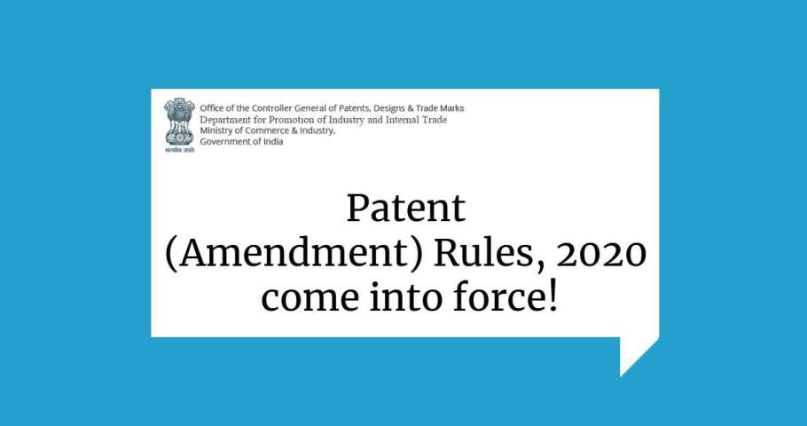 Patent (Amendment) Rules, 2020