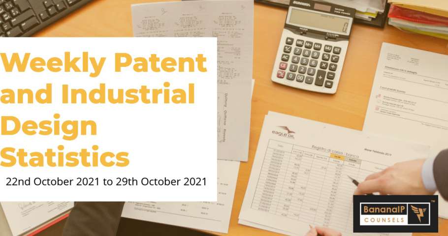 Weekly Patent Statistics- 22nd October 2021 to 29th October 2021