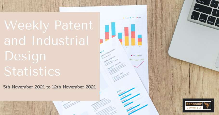 Weekly Patent Statistics- 5th November 2021 to 12th November 2021