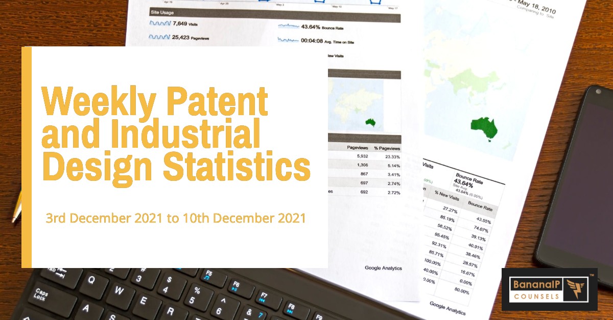 Weekly Patent Statistics- 3rd December 2021 to 10th December 2021