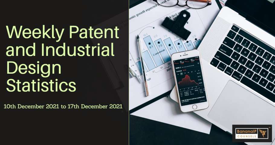 Weekly Patent Statistics- 10th December 2021 to 17th December 2021