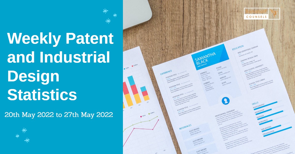 Weekly Patent Statistics- 20th May 2022 to 27th May 2022