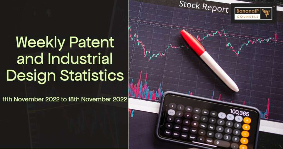 Image featuring Weekly Patent and Industrial Design Statistics – 11th November 2022 to 18th November 2022