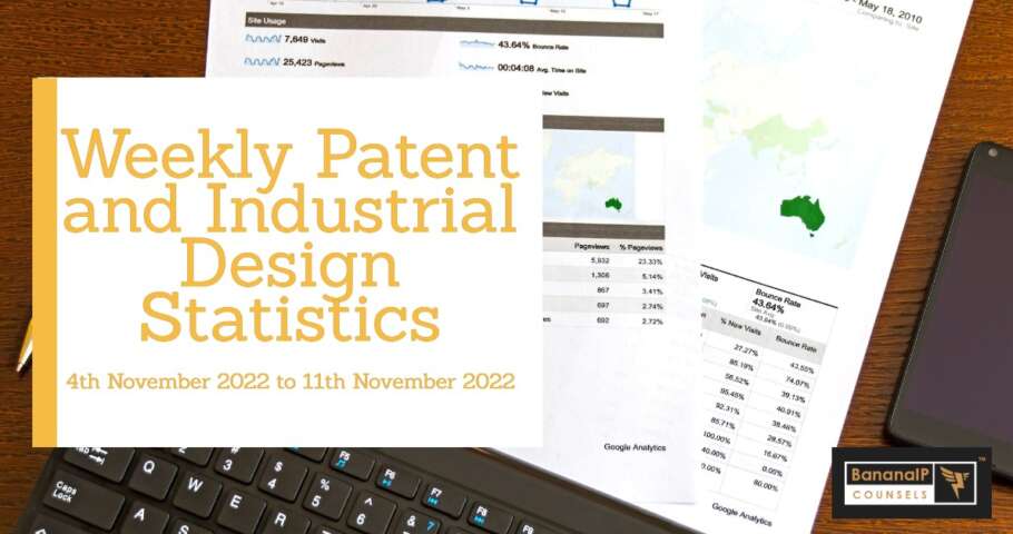 Image featuring Weekly Patent and Industrial Design Statistics – 4th November 2022 to 11th November 2022