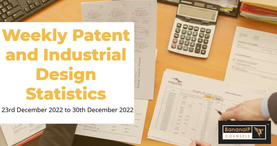 Image featuring Weekly Patent and Industrial Design Statistics – 23rd December 2022 to 30th December 2022