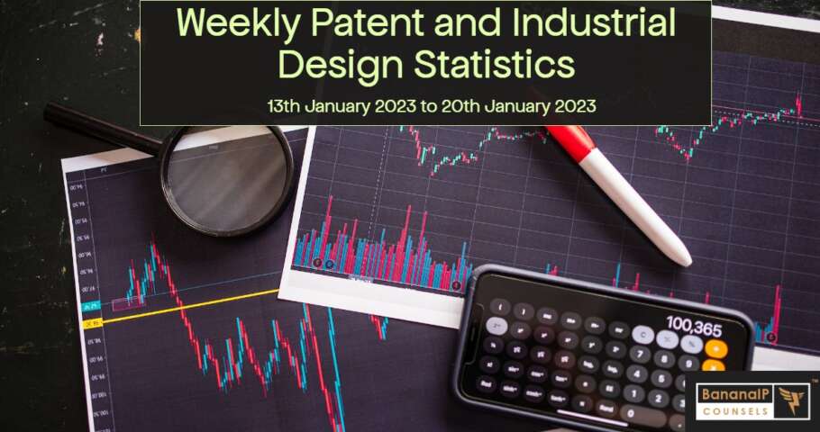Weekly Patent and Industrial Design Statistics – 13th January 2023 to 20th January 2023