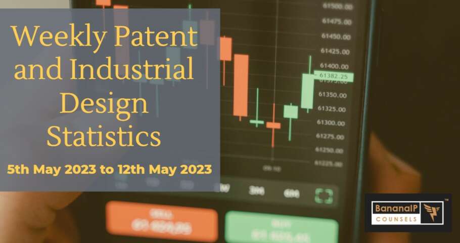 Image featuring Weekly Patent and Industrial Design Statistics – 5th May 2023 to 12th May 2023