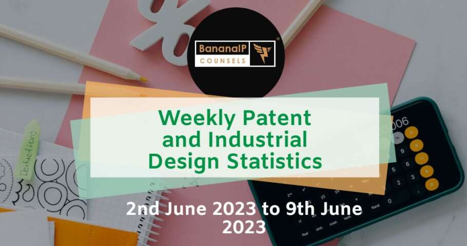 Image featuring Weekly Patent and Industrial Design Statistics – 2nd June 2023 to 9th June 2023