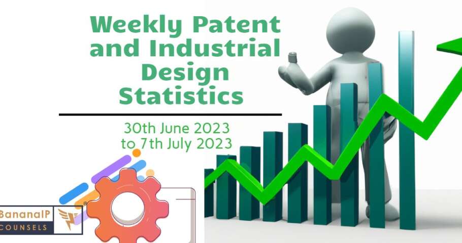 Image featuring Weekly Patent and Industrial Design Statistics – 30th June 2023 to 7th July 2023