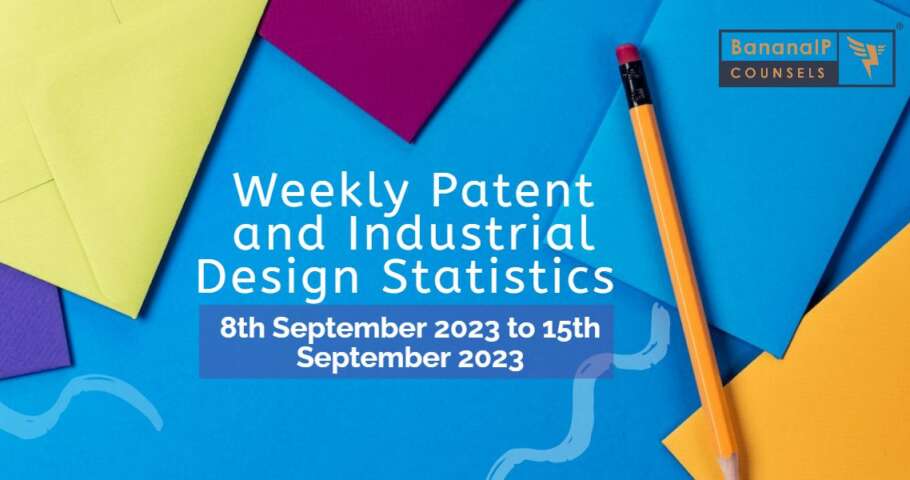 Image featuring Weekly Patent and Industrial Design Statistics – 8th September 2023 to 15th September 2023