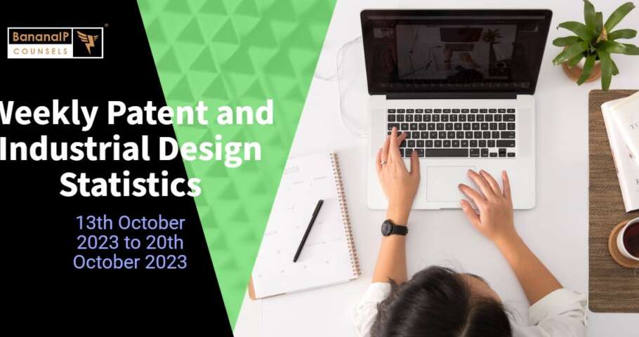 Image featuring Weekly Patent and Industrial Design Statistics – 13th October 2023 to 20th October 2023