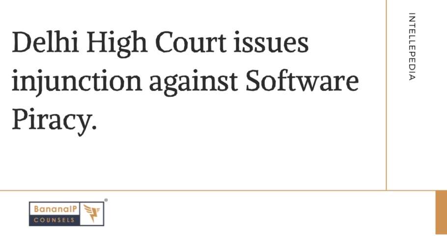 Image accompanying blogpost on "Delhi High Court issues injunction against Software Piracy"