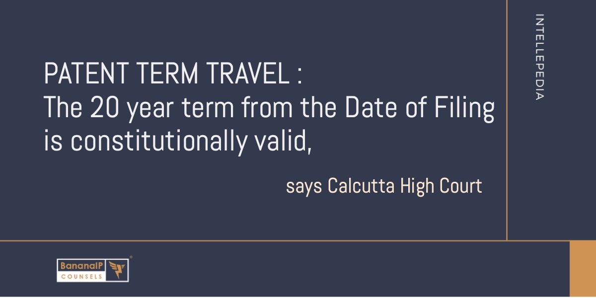 Image accompanying blogpost on "Patent Term Travel : The 20 year term from the Date of Filing is constitutionally valid"